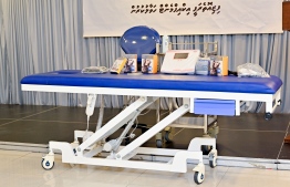 Physiotherapy equipment donated during the ceremony -- Photo: Nishan Ali