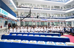 Students of Centre for Higher Secondary Education (CHSE) in attendance at the special assembly held at the school to commemorate their 45th anniversary. -- Photo: President's Office