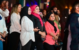 Members of People's National Congress (PNC) in attendance at the 'Haruge Ceremony' held at PNC House last night. -- Photo: Fayaz Moosa / Mihaaru News