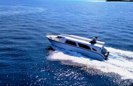 A speedboat manufactured by Marine Master.