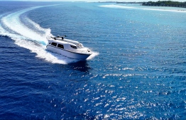 A speedboat manufactured by Marine Master.