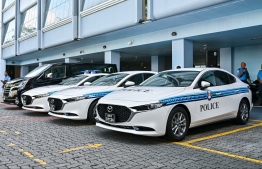 The vehicles donated by Japan to the Maldives -- Photo: Fayaz Moosa