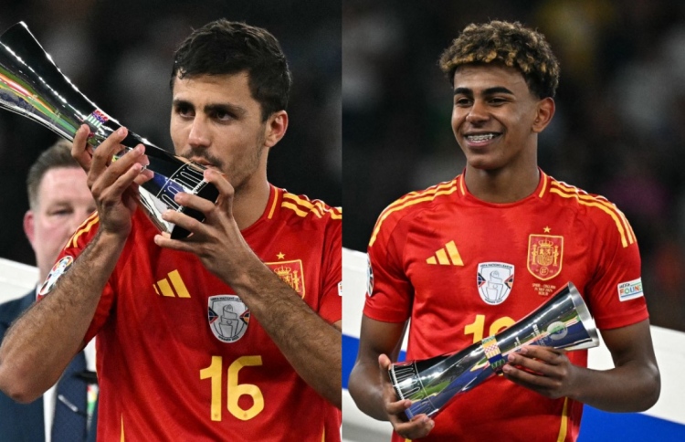 ޒުވާން ކުޅުންތެރިޔާ ޔަމާލް (ކ) އާއި އެންމެ މޮޅު ކުޅުންތެރިޔާ ރޮޑްރީ.-- ފޮޓޯ: އޭއެފްޕީ