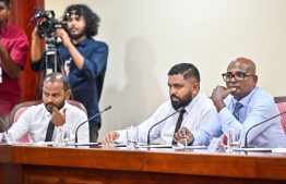 Members of the Petition Committee in attendance at the meeting held today. -- Photo: Fayaz Moosa / Mihaaru News