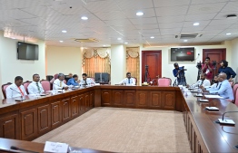 Members of the Petition Committee in attendance at the meeting held today. -- Photo: Fayaz Moosa / Mihaaru News