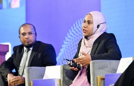 Panel discussions ongoing at the 11th edition of the Maldives Finance Forum held on Monday. -- Photo: Nishan Ali / Mihaaru News