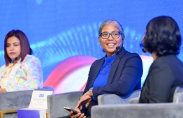 Panel discussions ongoing at the 11th edition of the Maldives Finance Forum held on Monday. -- Photo: Nishan Ali / Mihaaru News