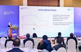 During the 11th edition of the Maldives Finance Forum organized by Maldives Pension Administration Office (MPAO) at Kurumbaa Maldives on Monday. -- Photo: Nishan Ali / Mihaaru News