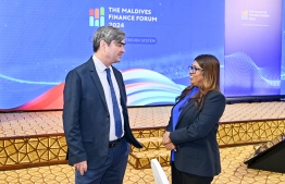 Panel discussions ongoing at the 11th edition of the Maldives Finance Forum organized by Maldives Pension Administration Office (MPAO) on Monday. -- Photo: Nishan Ali / Mihaaru News