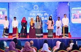 Students of Centre for Higher Secondary Education (CHSE) performing an entertainment activity at the school's annual Prize Day ceremony held on Monday night. -- Photo: President's Office