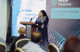 Co- founder and Managing Partner of Nexia Maldives Fareeha Shareef speaking at the rebranding ceremony.