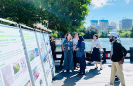 Nine journalists from various media outlets and Senior Spokesperson of President's Office Heena Waleed on the experiential tour of Fujian Province -- Photo: Mihaaru