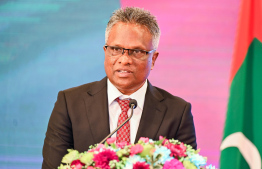 Male' City Council Mayor Adam Azim speaks during the ceremony -- Photo: Fayaz Moosa