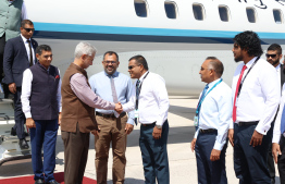 Indian External Affairs Minister Dr Jaishankar welcome in Addu City by Maldives Minister of Foreign Affairs Moosa Zameer