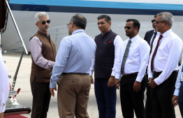 Foreign Minister Moosa Zameer and India's External Affairs Minister Jaishankar bid each other farewell as Minister Jaishankar departed from Maldives --