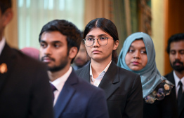 Members of the Maldivian Youth Advisory Committee established to provide counsel to the President at the President's Office yesterday. -- Photo: President's Office