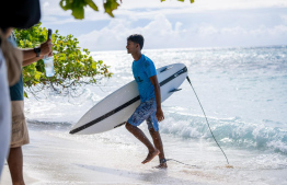 Aspiring local surfer, Sayyid Salahuddin.