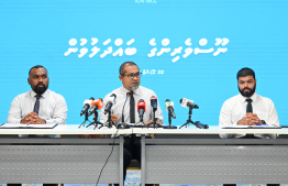 Health Minister Dr Khaleel speaks at a press conference held at the ministry -- Photo: Nishan Ali