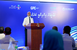 Minister of Education Dr Ismail Shafeeu speaking at the Launch of the Education Transformation Initiative in the Maldives -- Photo: Nishan Ali