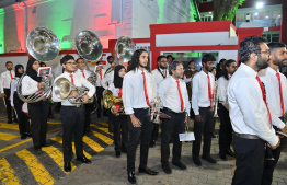 During the special ceremony held at Majeediyya School last night to commemorate their anniversary. -- Photo: President's Office