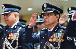 Police officers attending the ceremony.-- Photo: Nishan Ali / Mihaaru News