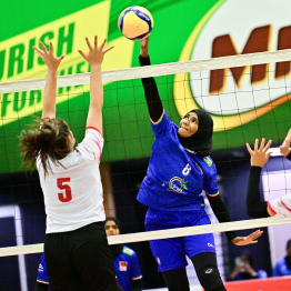 Asian Central Zone Women's Volleyball Challenge Cup match between Maldives and Tajikistan.-- Photo: Nishan Ali / Mihaaru