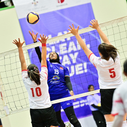 Asian Central Zone Women's Volleyball Challenge Cup match between Maldives and Tajikistan.-- Photo: Nishan Ali / Mihaaru