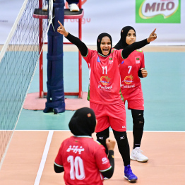 Asian Central Zone Women's Volleyball Challenge Cup match between Maldives and Afghanistan.-- Photo: Nishan Ali / Mihaaru