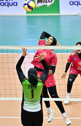 Asian Central Zone Women's Volleyball Challenge Cup match between Maldives and Afghanistan.-- Photo: Nishan Ali / Mihaaru