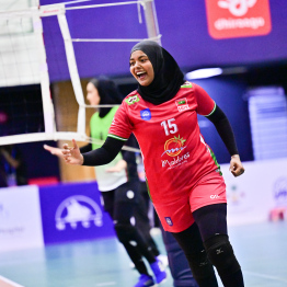 Asian Central Zone Women's Volleyball Challenge Cup match between Maldives and Afghanistan.-- Photo: Nishan Ali / Mihaaru