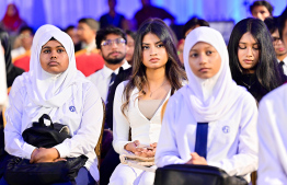 Students in attendance at the High Achievers Award Ceremony 2022-2023 held at Dharubaaruge, Male' City today. -- Photo: Nishan Ali / Mihaaru News