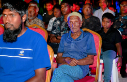 Locals of Haa Alif Uligan attending the special ceremony held at the island to inaugurate the headquarters of the Uthuru (North) ISPS Gateway Project being established in the northernmost islands of Maldives. -- Photo: Nishan Ali / Mihaaru News