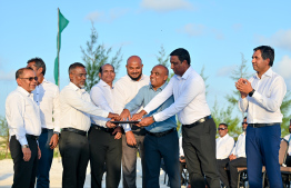 Members of parliament launch international bunkering services.-- Photo: Nishan Ali / Mihaaru