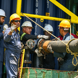 Launching of international bunkering services.-- Photo: Nishan Ali / Mihaaru