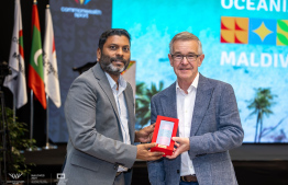 Sports Minister Abdulla Rafiu with CGF President Chris Jenkins at the CGF Oceania and Asia Regional Meeting -- Photo: MOC