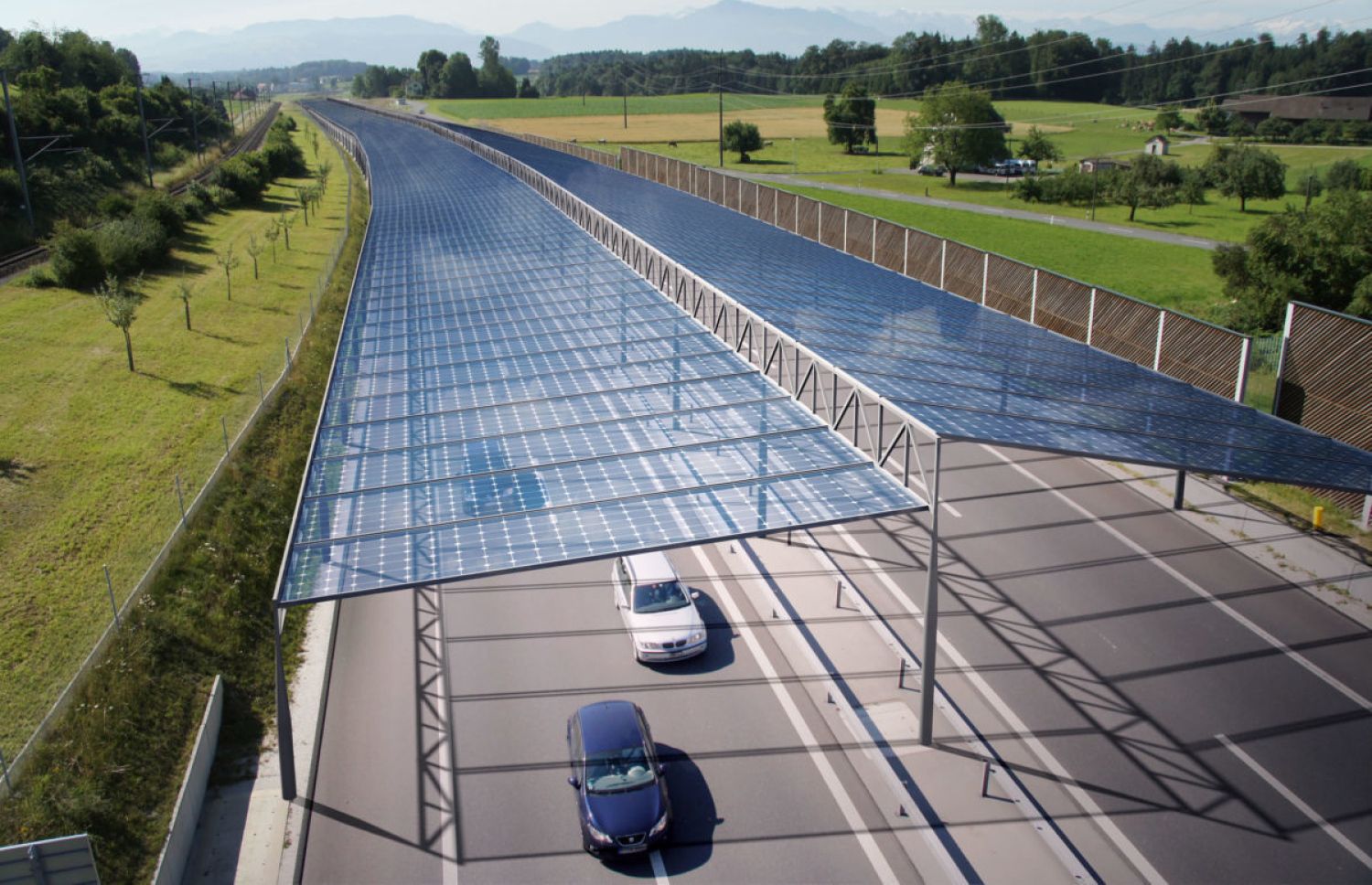 ހައިވޭގައި ސޯލާ ޕެނަލް ހަރުކުރެވޭނެ ގޮތް ދައްކައިދިނުމަށް އޮސްޓްރިއާގެ އިންސްޓިޓިއުޓް އޮފް ޓެކްނޮލޮޖީން ތައްޔާރުކޮށްފައިވާ ކުރެހުމެއް.