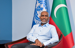 President Dr Mohamed Muizzu in attendance at the ceremony held in the Permanent Mission of the Republic of Maldives to meet the Maldivian community residing in America. -- Photo: President's Office