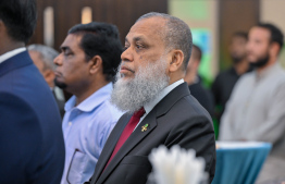 Head Imaam of the Islamic Centre Sheikh Mohamed Latheef  in attendance at the ceremony held to celebrate Saudi Arabia's 94th National Day. -- Photo: President's Office