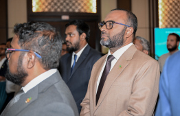 Minister of Islamic Affairs Dr Mohamed Shaheem Ali Saeed in attendance at the ceremony held to celebrate Saudi Arabia's 94th National Day. -- Photo: President's Office