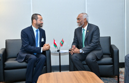 President Muizzu meets with Sayyid Badr bin Hamad bin Hamood Albusaidi, Foreign Minister of the Sultanate of Oman -- Photo: President's Office