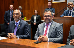 President Dr. Mohamed Muizzu and Foreign Minister Moosa Zameer at Princeton University -- Photo: Mihaaru