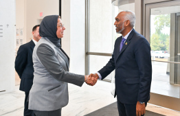 High level representative of Princeton University greeting President Dr. Mohamed Muizzu -- Photo: President's Office