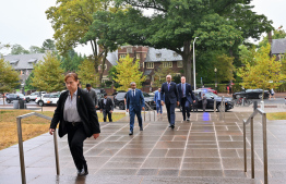 President Dr. Mohamed Muizzu arriving at Princeton University -- Photo: President's Office