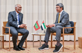 President Muizzu meets with Sheikh Abdullah bin Zayed Al Nahyan, Deputy Prime Minister of UAE -- Photo: President's Office