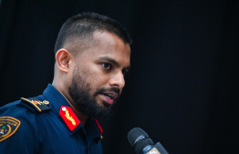 Immigration Controller Mohamed Shamaan Waheed speaking to the press yesterday -- Photo: Fayaz Moosa