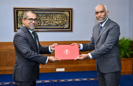 President Dr Mohamed Muizzu has presented the letter of appointment to Dr Abdulla Khaleel, appointing him as the Minister of Foreign Affairs -- Photo: President's Office