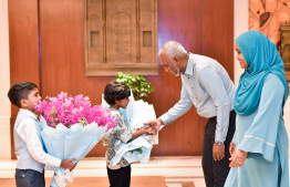 President Muizzu  and First Lady Sajidha Mohamed engaged with the Maldivian community residing in New Delhi, India-Maldives-India-State visit