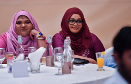 Maldivians residing in New Delhi in yesterday's meeting with President Muizzu.-- Photo: President's Office