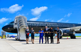 Ribbon cutting ceremony ahead of the airline's second aircraft being made operational -- Photo: Fayaz Moosa | Mihaaru