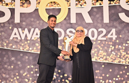 Rihaan Shihaam was named the best swimmer in the men's category -- Photo: Fayaz Moosa | Mihaaru